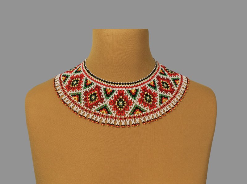 Ukraine beadwork necklace traditional jewelry for woman - 項鍊 - 玻璃 多色