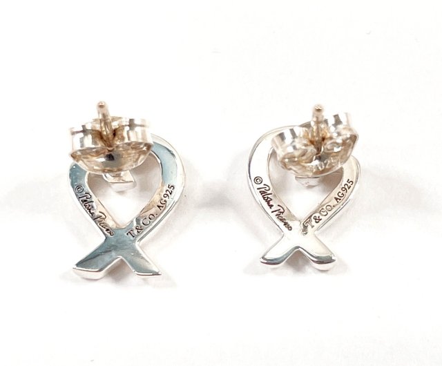 日本直送中古美品】ティファニーTIFFANY&Co. ピアスラビングハート