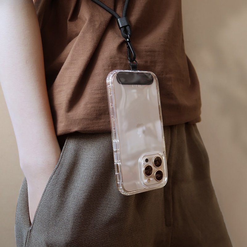 【手機掛繩】自在悠遊 雙層二合一 手機掛片 iPhone手機殼 防摔殼 - 手機殼/手機套 - 塑膠 透明