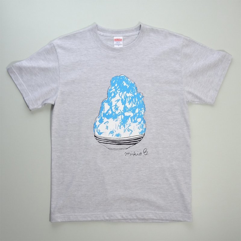 刨冰 Kakigori Shaved ice Men's t-shirt BlueHawaii Ash S M L XL 2XL 3XL - Men's T-Shirts & Tops - Cotton & Hemp Gray