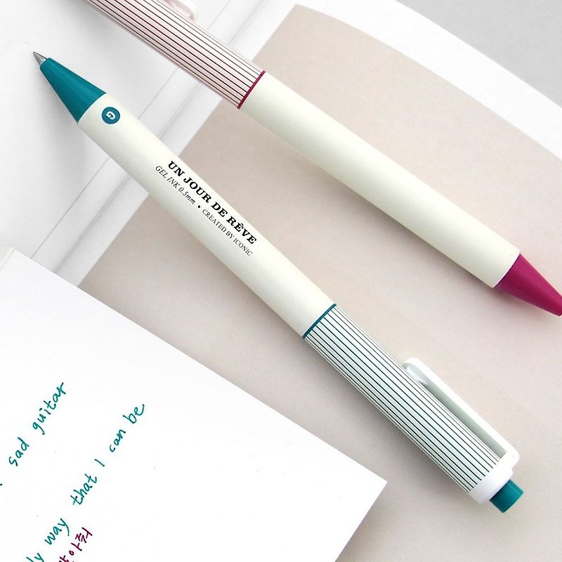 ICONIC Retro Dream Quick Dry 0.5 Neutral Ball Pen - Blue Green Ink, ICO51258 - ปากกา - พลาสติก สีน้ำเงิน