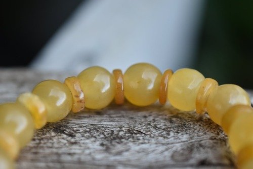 元気色☆ミャンマー翡翠☆イエロージェイド☆ブレスレットs856