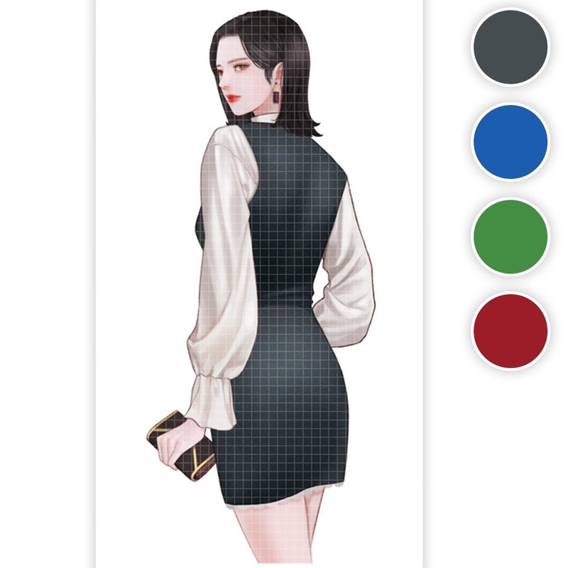 Kayleigh (4colors) 21 (honne market) person sticker girl sticker blackraccoon - 貼紙 - 紙 