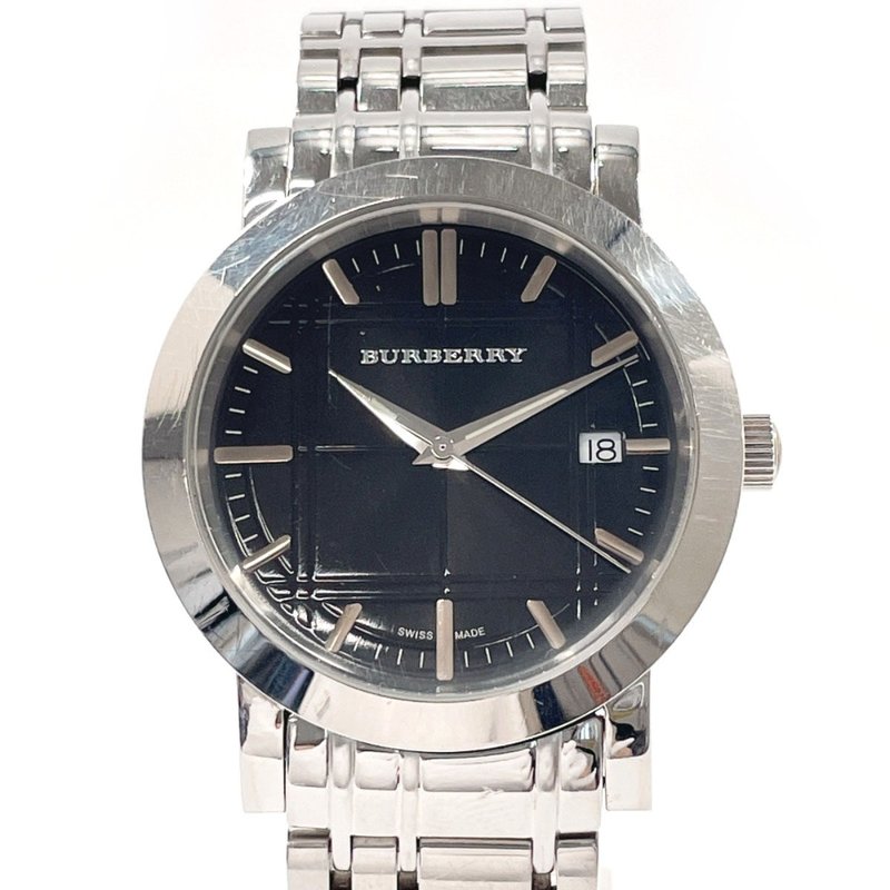 【日本直送 中古美品】バーバリー BURBERRY 腕時計 BU1364 ヘリテージ ステンレススチール シルバー ブラック文字盤 - 女錶 - 不鏽鋼 銀色