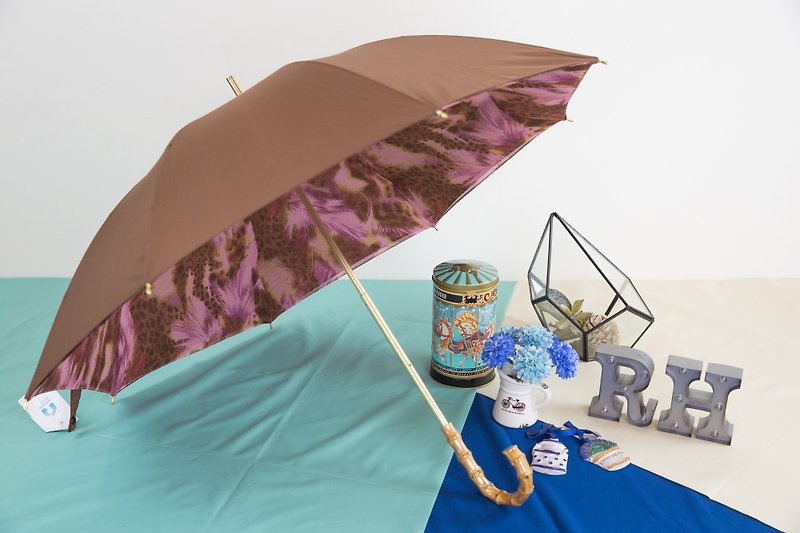 [Limited] Rainbow House hand towel umbrella - coffee (not sent abroad) - ร่ม - วัสดุกันนำ้ สีนำ้ตาล