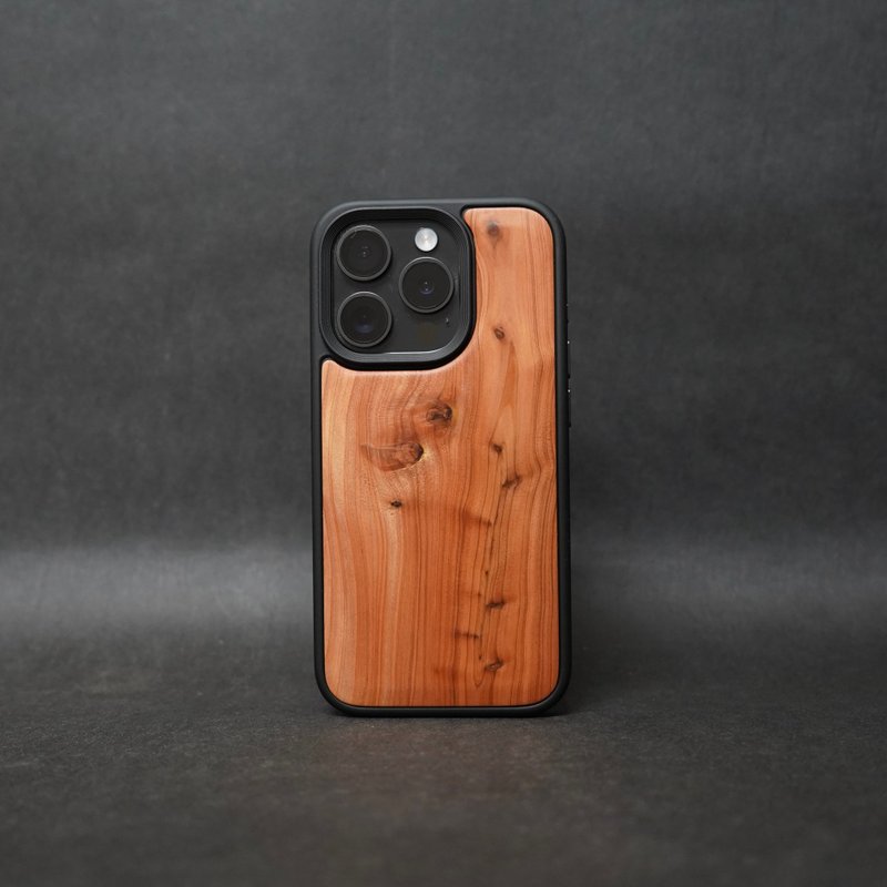 Taiwan Longbai iPhone Series Log Anti-fall Phone Case - Gadgets - Wood Brown