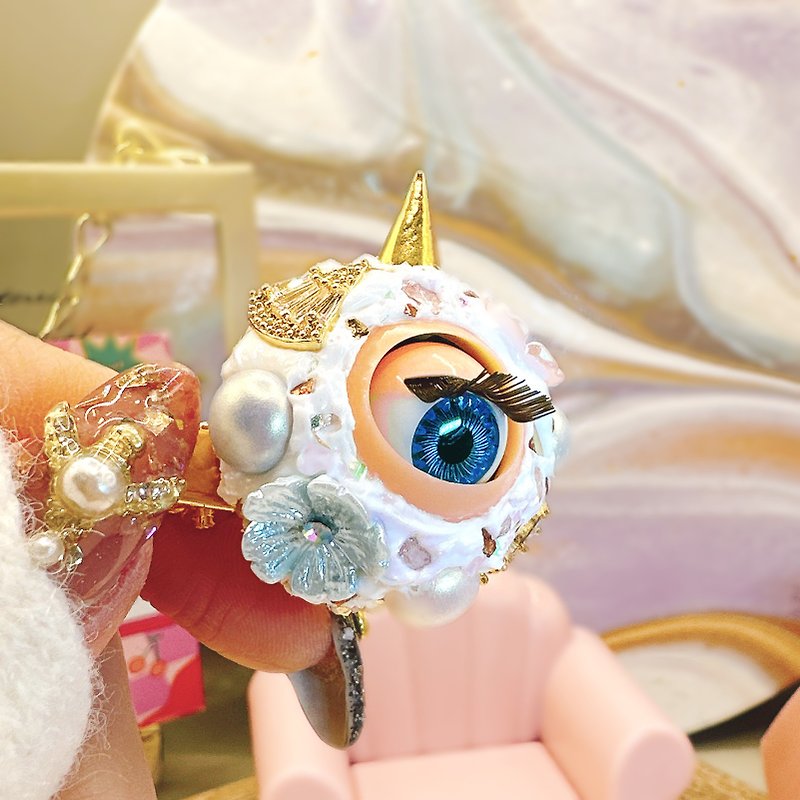 Little flower unicorn princess series eyeballs-pins/hairpins (including packaging) - เข็มกลัด - ซิลิคอน 