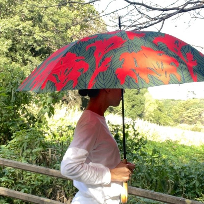 長傘(晴雨兼用)　カンナ_希望_レッド - 其他 - 棉．麻 