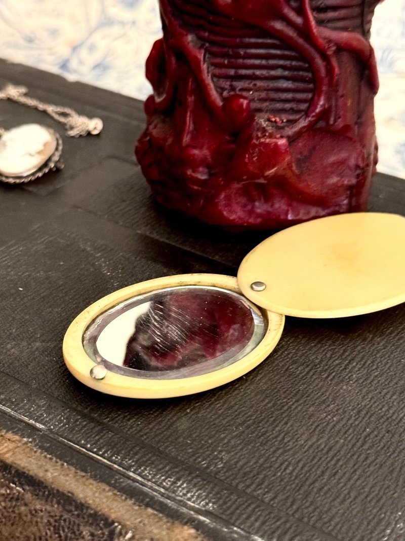 40018-法國十九世紀稀有仕女用橢圓鏡 - 其他 - 其他材質 