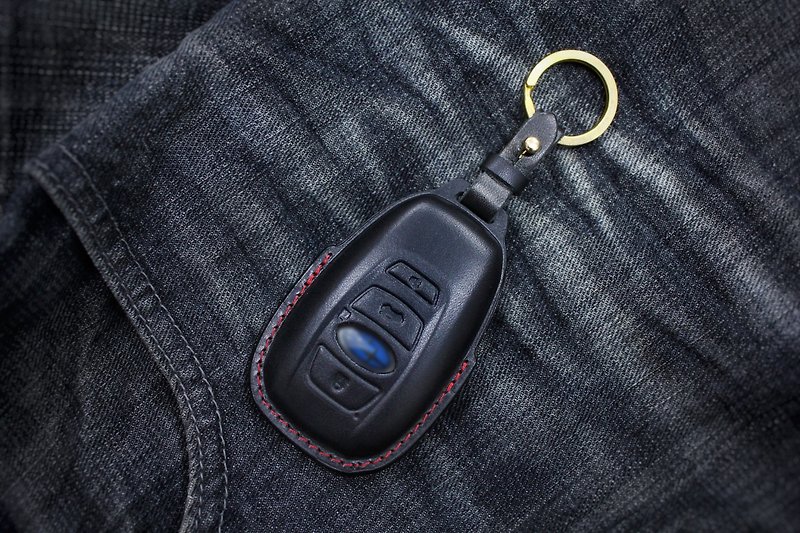 (Spot version) Subaru Forester Forester WRX car key leather case - Keychains - Genuine Leather Black