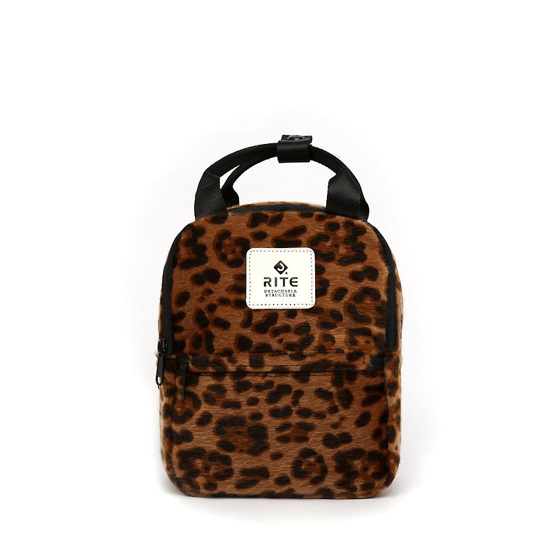 [RITE] Le Tour Series - Dual-use Mini Backpack - Coffee Leopard - Backpacks - Waterproof Material Brown