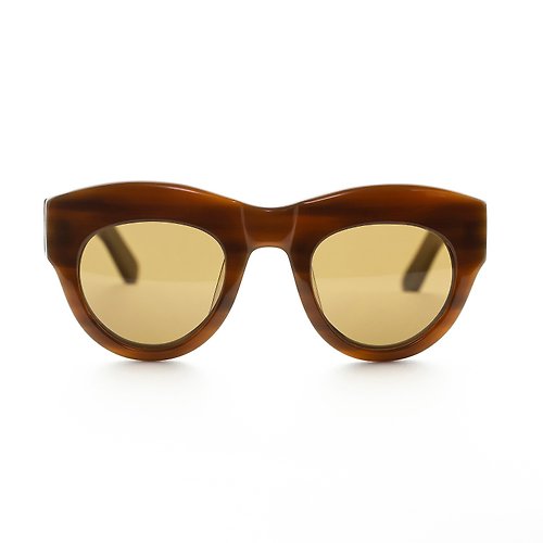 框框 2ND FRAME 卵形經典板材墨鏡∣UV400太陽眼鏡-茶色