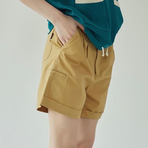 vineca-2020 Cotton Khaki shorts