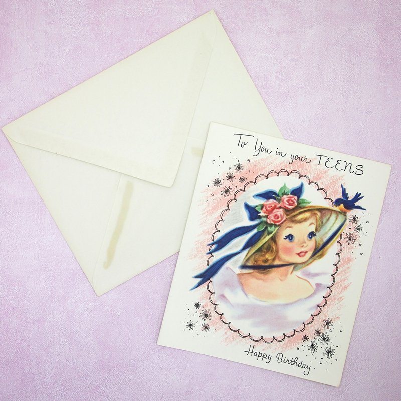 Vintage message card - การ์ด/โปสการ์ด - กระดาษ สึชมพู