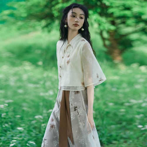 AnneChen安妮陳原創設計師品牌 新中式上衣七分裙褲中國風洋裝 夏裝搭配文藝復古 高階感時尚套裝