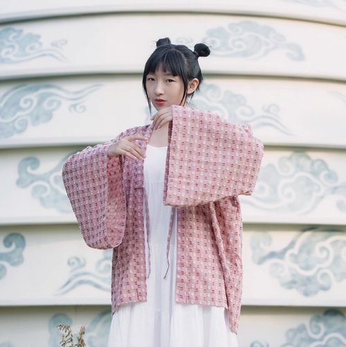 丘山 日式和風 仙氣剪花大甩袖羽織上衣 國風漢元素披肩開衫式外套