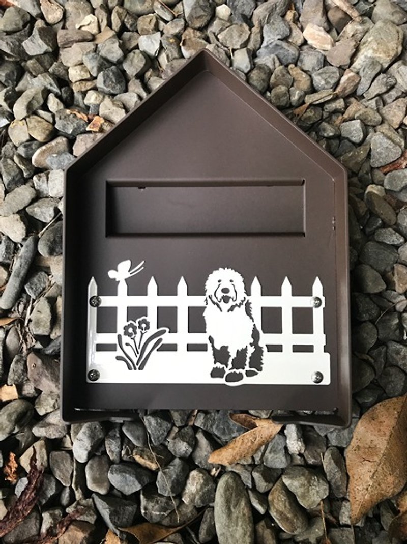 Nordic style house-shaped Stainless Steel embedded letter slot, embedded letter letter slot can be installed on the door, simple slam-type recessed letter letter slot without letter box - Wall Décor - Other Metals Brown