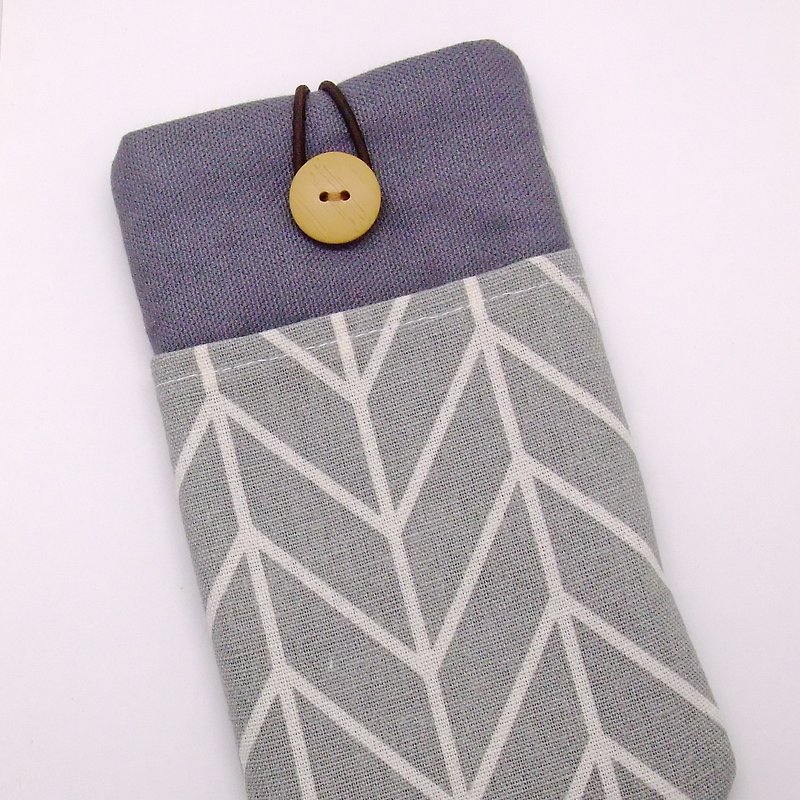 Customized phone bag, mobile phone bag, mobile phone protective cloth cover such as iPhone Samsung (P-242) - Phone Cases - Cotton & Hemp Gray