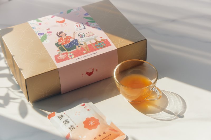 插畫聯名送禮滴雞精【 妤蘊 x Pinkoi x 33】附贈手寫卡片 - 養生/保健食品/飲品 - 濃縮/萃取物 粉紅色