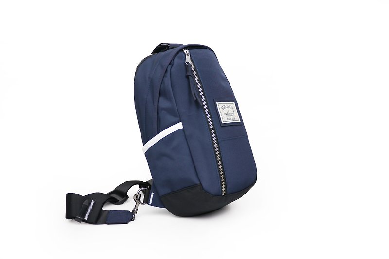 Matchwood Hunter Shoulder Bag One-Shoulder Backpack Navy Blue and White - Messenger Bags & Sling Bags - Waterproof Material Blue