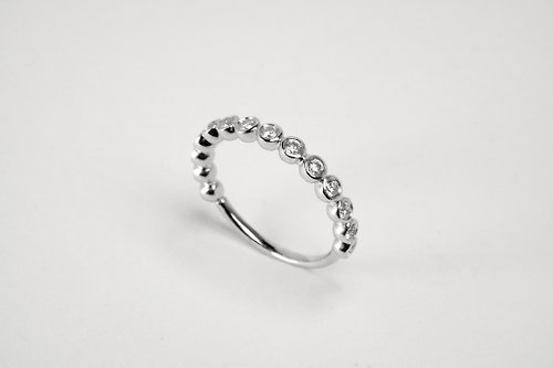LiT-Jewelry手工訂製 925純銀線戒 圓形包鑲設計
