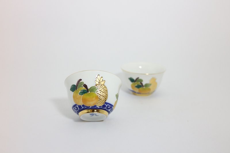 純手繪茶杯-吉利旺來對杯(如意杯)-藍底 - 茶壺/茶杯/茶具 - 瓷 藍色