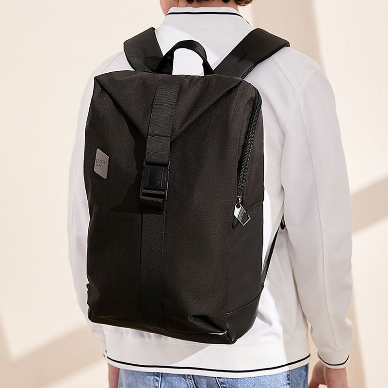 French Design Goods / Tera Light Travel Antibacterial Backpack - กระเป๋าเป้สะพายหลัง - ไฟเบอร์อื่นๆ สีดำ