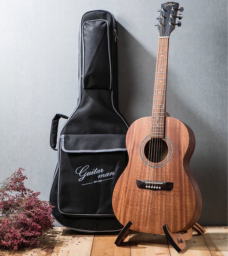 Taiwan original guitarman T-11BE 36-inch full mahogany plywood travel bakelite guitar - กีตาร์เครื่องดนตรี - ไม้ 