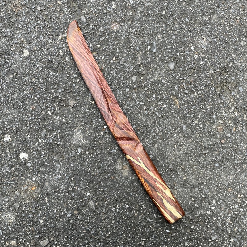 我販劍　妖刀　鎏捋　藝術木刀　微凹黃檀　匕首紙鎮 - 擺飾/家飾品 - 木頭 紫色