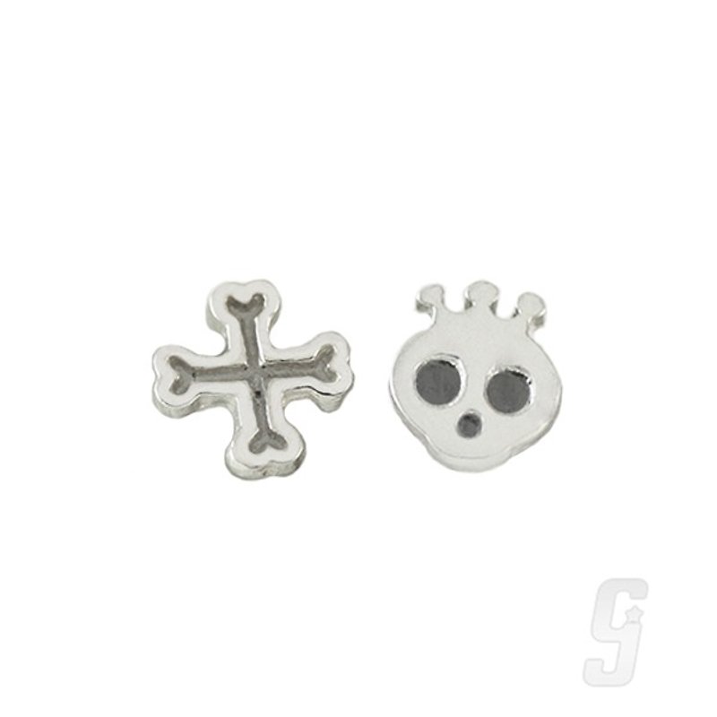 College Department - Queen jumping love skeleton - Earrings & Clip-ons - Other Metals Silver