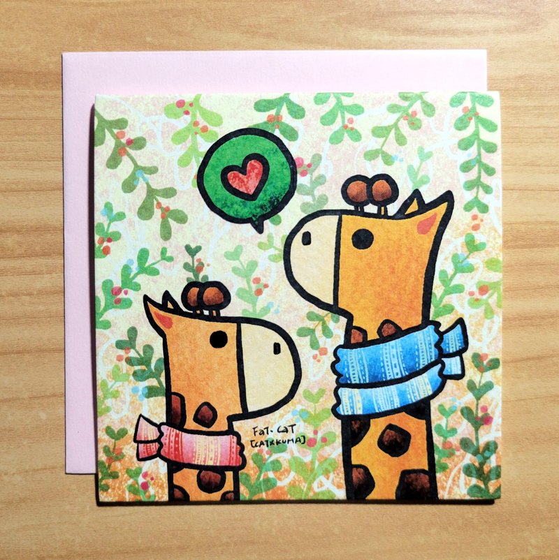 Universal Card/Couple Card-Giraffe - การ์ด/โปสการ์ด - กระดาษ หลากหลายสี