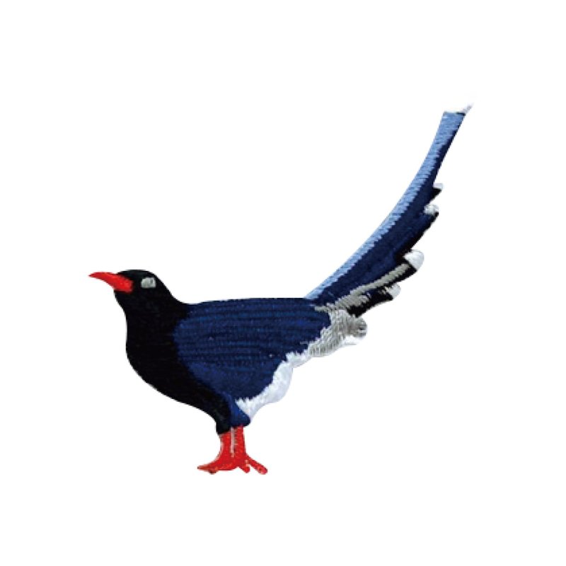 Novigo Taiwanese animal ironing embroidery/Taiwanese blue magpie - เข็มกลัด/พิน - งานปัก 