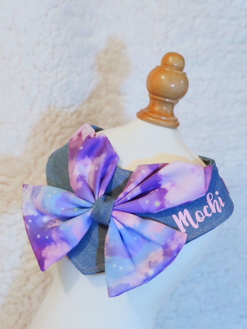 星空紫 名字 造型頸飾 頸項 collar - 寵物衣服 - 棉．麻 紫色