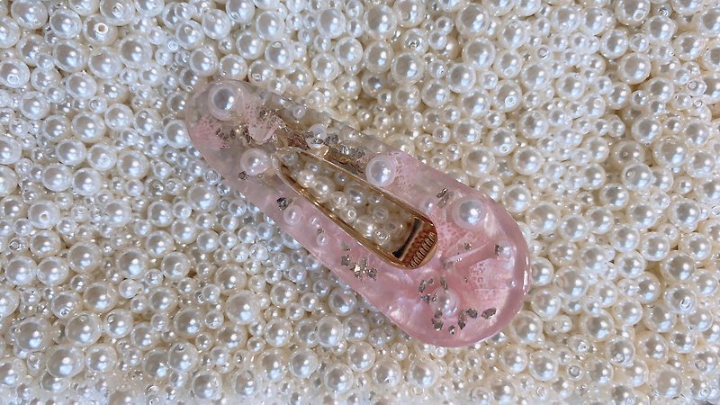 Handmade dried flower UV glue long hair clip-Loota II - Hair Accessories - Other Materials Pink