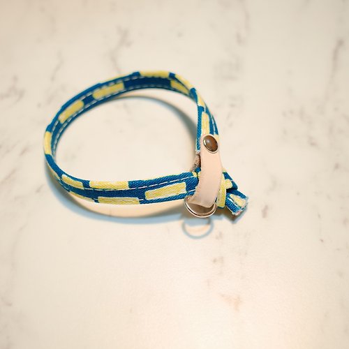 Michu Pet Collars #美珠手作 貓 項圈 黃色虛線體 手繪風 可加購吊牌
