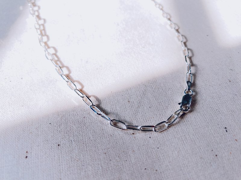 2.5mm Square Lock Sterling Silver Chain - Necklaces - Sterling Silver Silver