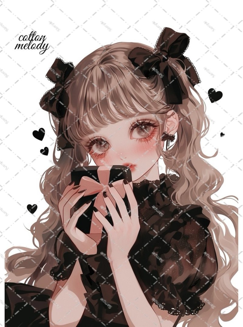 original sticker no.2211 人物ステッカー オリジナルステッカー オリジナル人物ステッカー 装飾ステッカー cotton melody - 貼紙 - 紙 