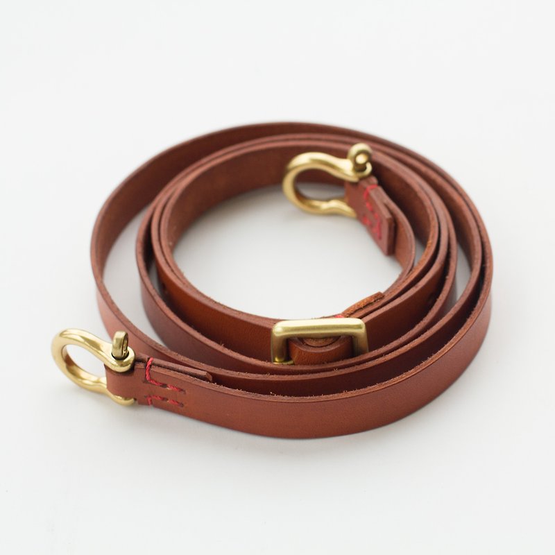Hand sewn vegetable tanned leather leather strap stained version - เข็มขัด - กระดาษ 