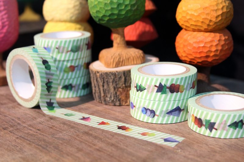 Small wood forest paper tape - Washi Tape - Paper Green