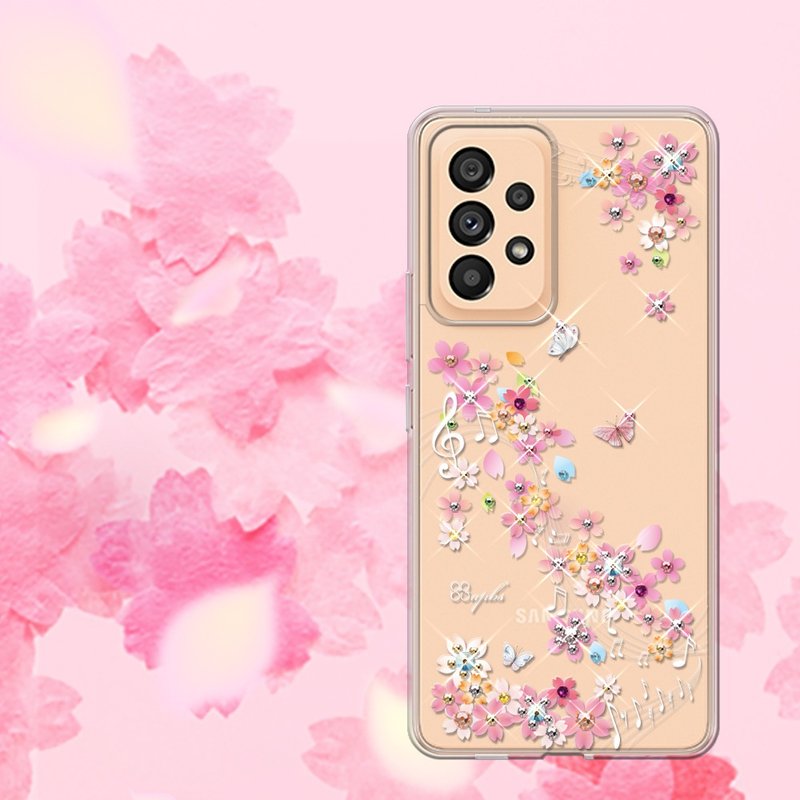Samsung Galaxy A53 5G 輕薄軍規防摔彩鑽手機殼-彩櫻蝶舞 - 手機殼/手機套 - 其他材質 多色