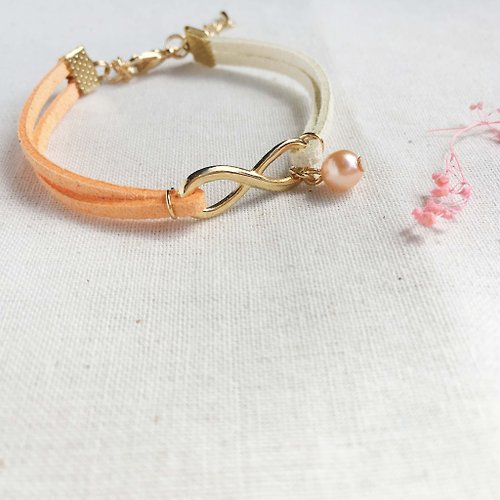 Anne Handmade Bracelets 安妮手作飾品 Infinity 永恆 手工製作 手環 淡金色系列-香橘 限量