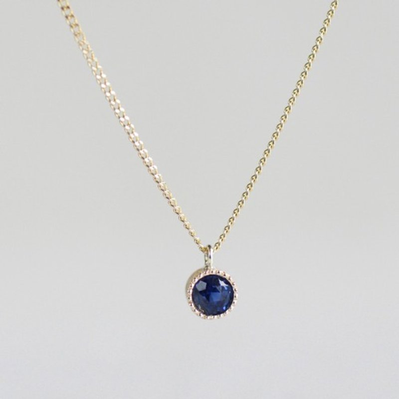 K18 Sapphire birthstone pendant  P033K18SP - 項鍊 - 寶石 藍色