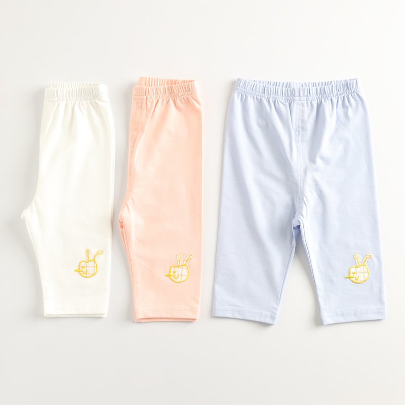 BIR 蘋果刺繡內搭褲 - 男/女童長褲/短褲 - 棉．麻 多色