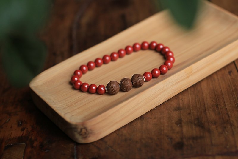 Yiranzhi Incense Products | Longevity pattern incense beads original ore 6mm imperial sand | Evil-repelling health-preserving blessing bracelet - สร้อยข้อมือ - พืช/ดอกไม้ 