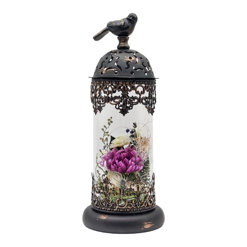 Preserved Flower Lamp Stand - Renaissance (Dark Purple) (Large) - ช่อดอกไม้แห้ง - พืช/ดอกไม้ สีม่วง