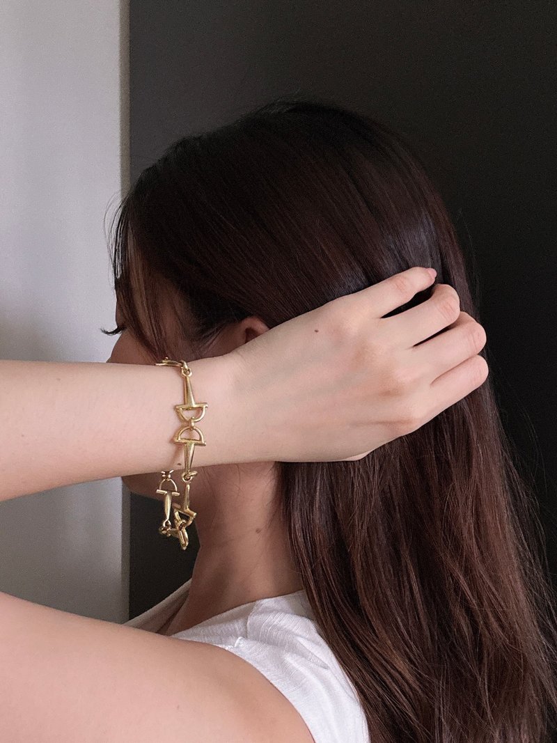 中古正品 罕有 Celine 馬銜扣手鍊 手鏈 意大利製 獨一無二 禮物 - 手鍊/手環 - 其他金屬 金色