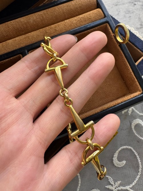 【未使用】極希少　セリーヌ　ヴィンテージ　マカダム　ブレスレット　ホースビット CELINE セリーヌ ホースビット ブレスレット ゴールド vintage