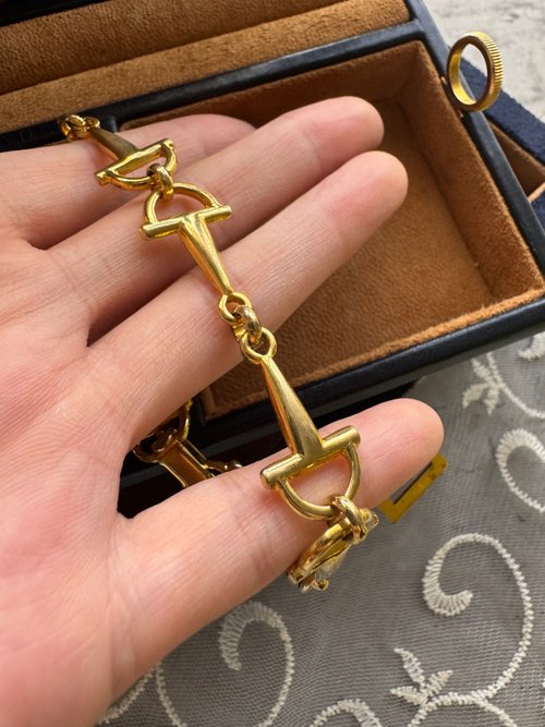 【未使用】極希少　セリーヌ　ヴィンテージ　マカダム　ブレスレット　ホースビット 希少な、本物のセリーヌ ホースビット ブレスレット。イタリア製