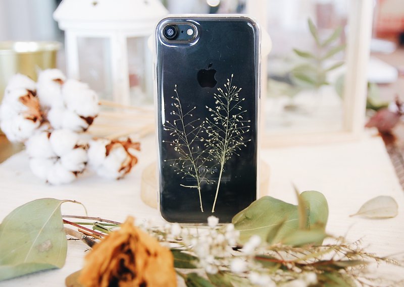 芒草吹起 • Handpressed Flower Phone Case - Phone Cases - Plants & Flowers 