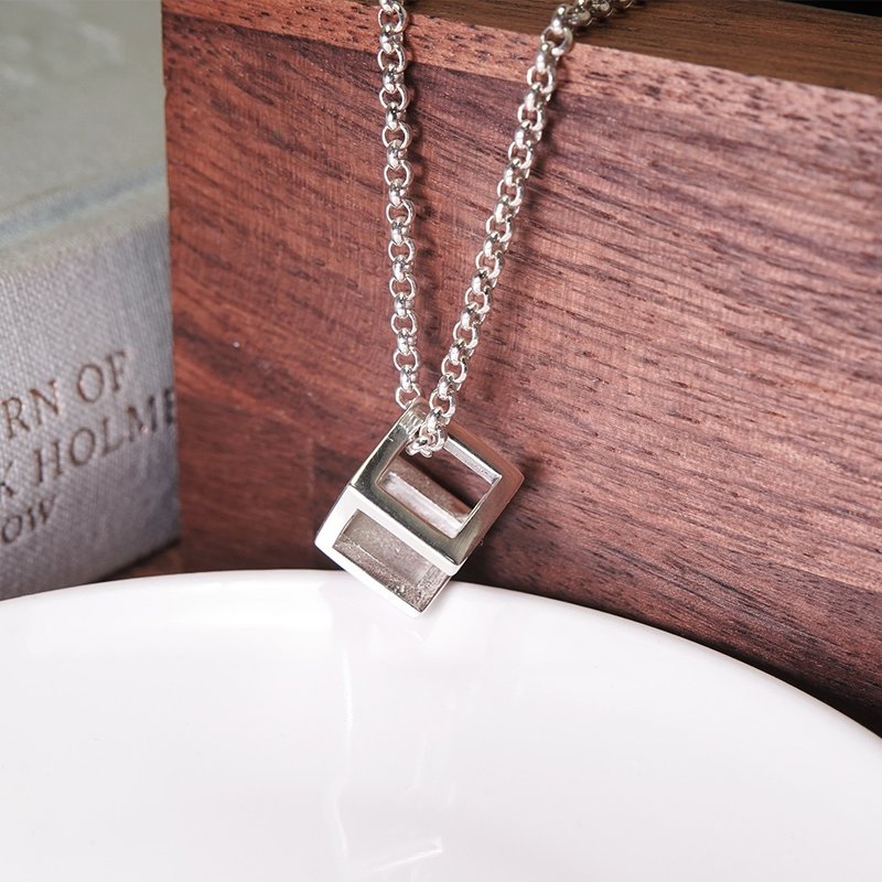 Sterling Silver Time Corridor Necklace (Large) Men's Necklace Sterling Silver Necklace - สร้อยคอ - เงินแท้ 